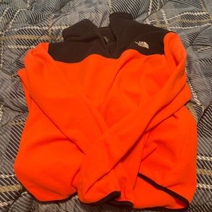 Orange and black fleece sweatshirt from North face Size M